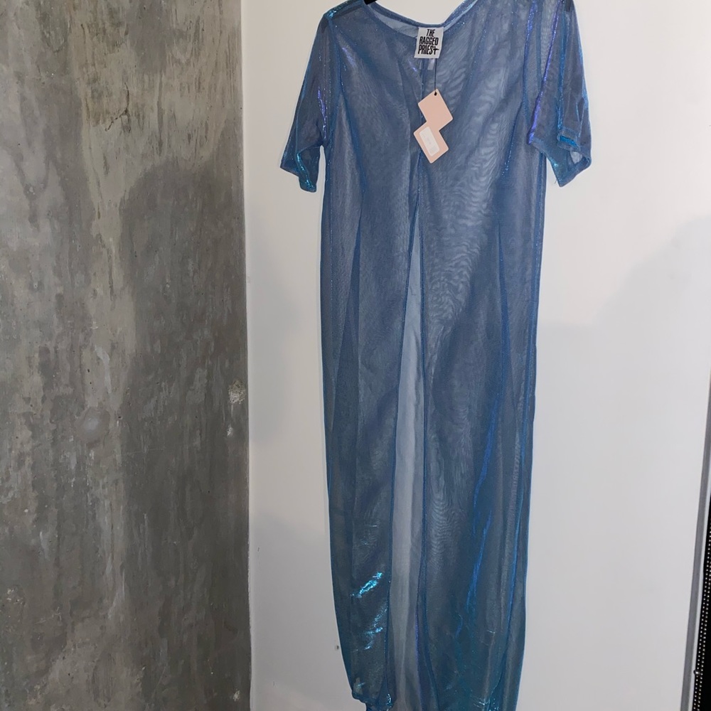 Blue iridescent top